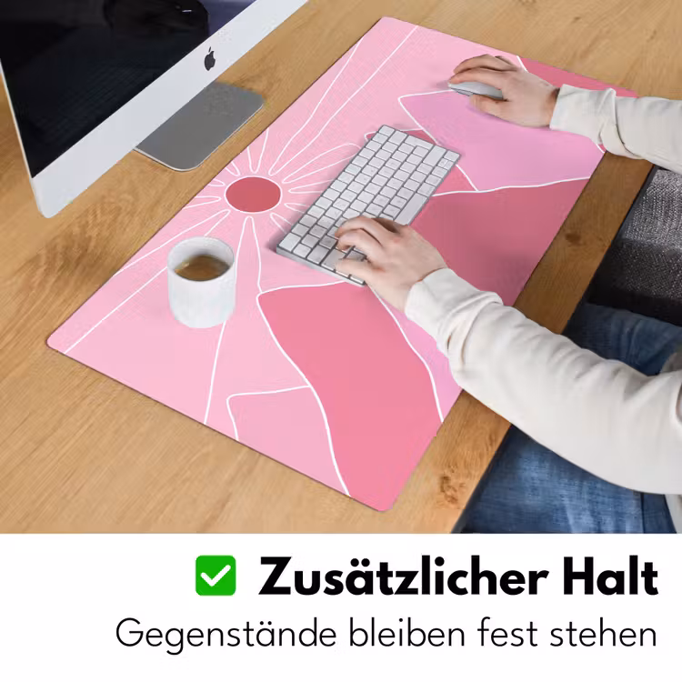 Schreibtischunterlage - Sonne – Berge – Natur – Abstrakt – Rosa - Zon - Bergen - Natuur - Abstract - Roze Muismat XXL klein