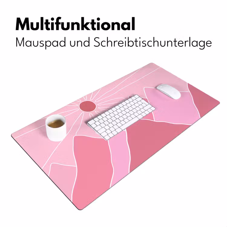 Schreibtischunterlage - Sonne – Berge – Natur – Abstrakt – Rosa - Zon - Bergen - Natuur - Abstract - Roze Muismat XXL klein