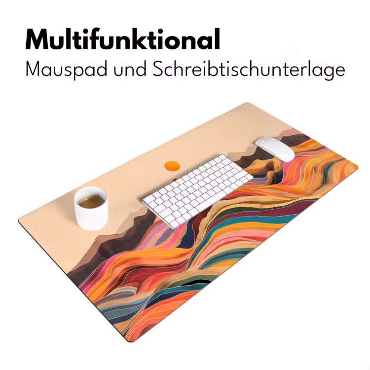 Zon - Kleurrijk landschap - Bergen Muismat XXL klein -ysfeer4_duits