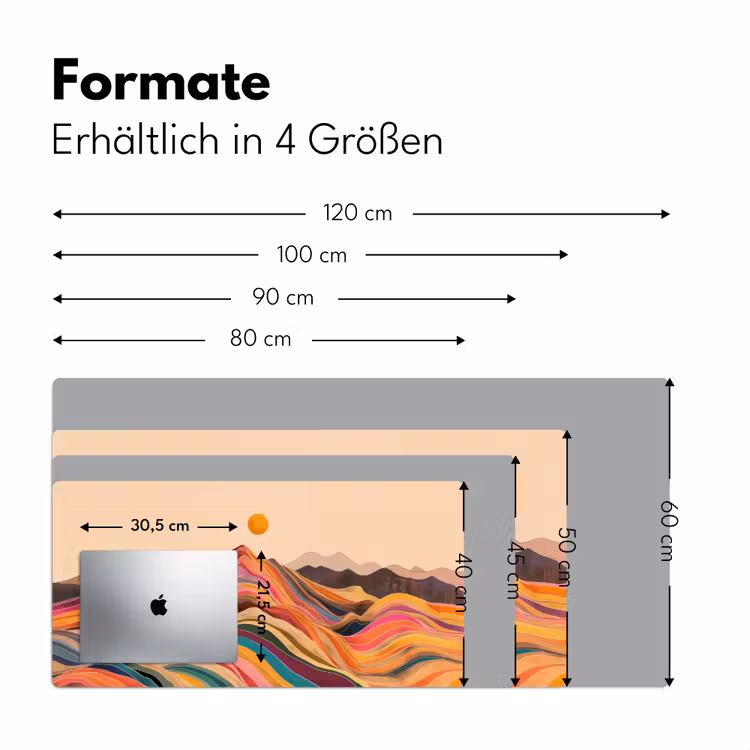 Zon - Kleurrijk landschap - Bergen Muismat XXL klein -ysfeer5_duits
