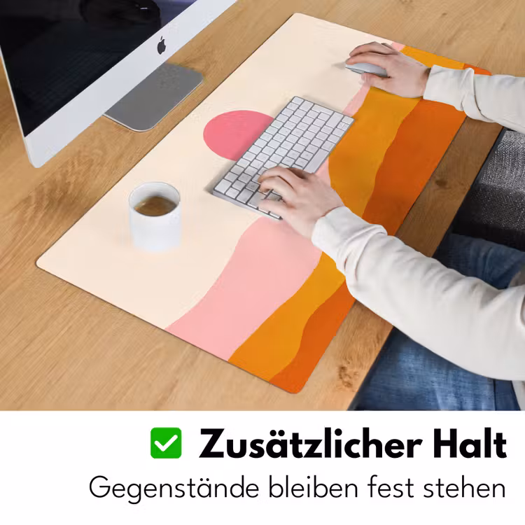 Zon - Heuvels - Abstract - Roze Muismat XXL klein -ysfeer3_duits