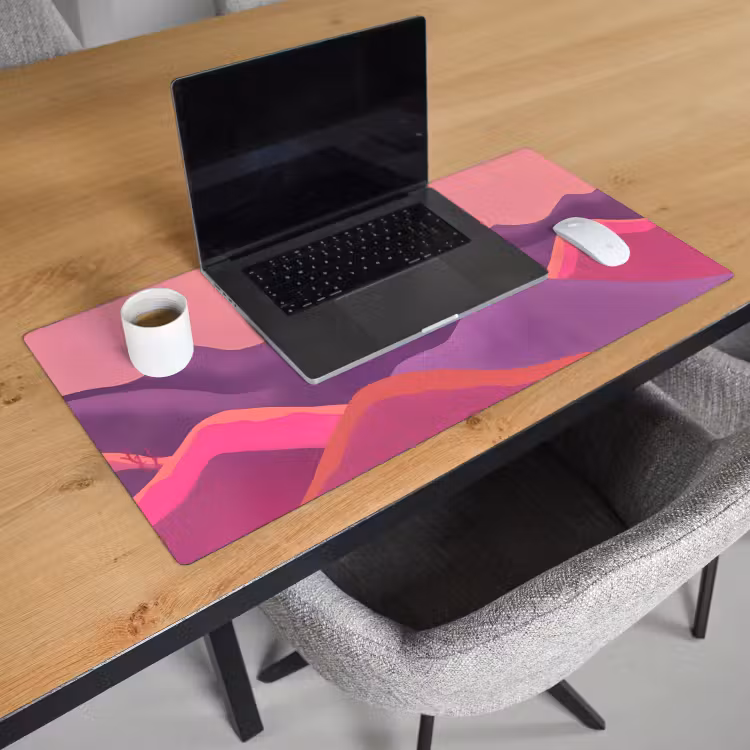 Zon - Heuvels - Paars - Abstract Muismat XXL klein -sfeer1