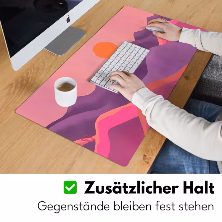 Zon - Heuvels - Paars - Abstract Muismat XXL klein -ysfeer3_duits