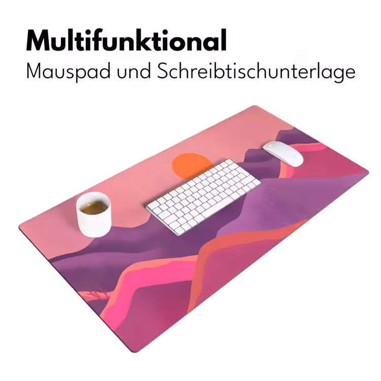 Zon - Heuvels - Paars - Abstract Muismat XXL klein -ysfeer4_duits