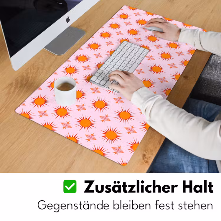 Zon - Patroon - Roze Muismat XXL klein 681 -ysfeer3_duits