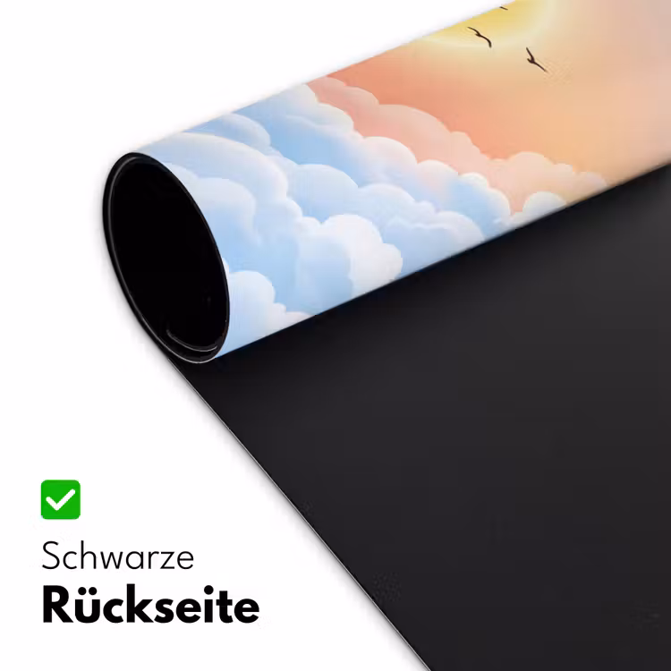 Zon - Vogels - Lucht - Natuur - Geel Muismat XXL klein -ysfeer2_duits