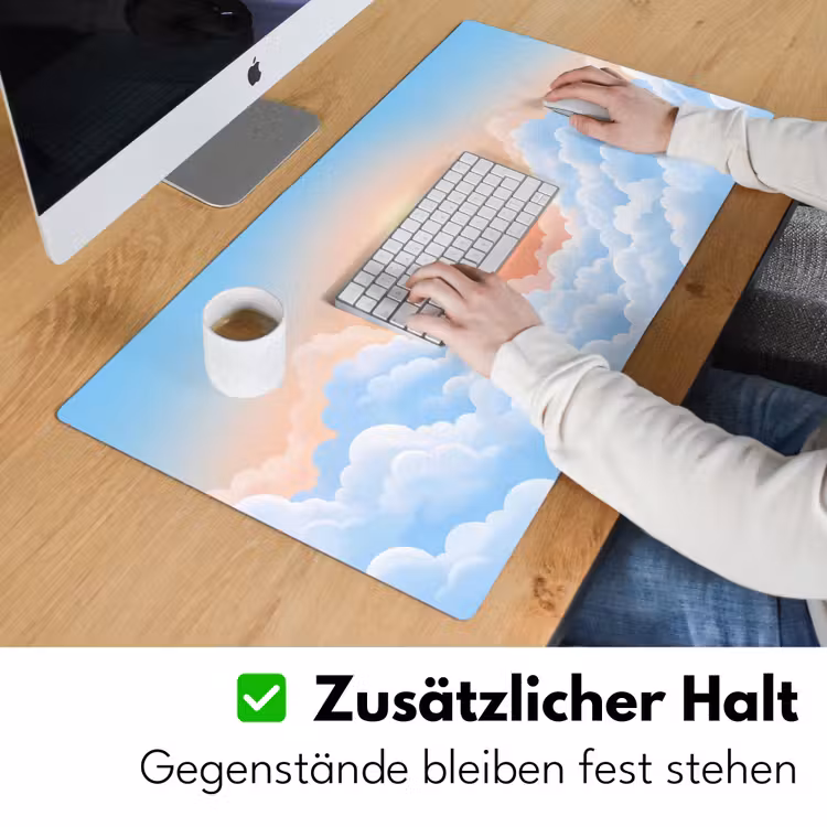 Zon - Vogels - Lucht - Natuur - Geel Muismat XXL klein -ysfeer3_duits