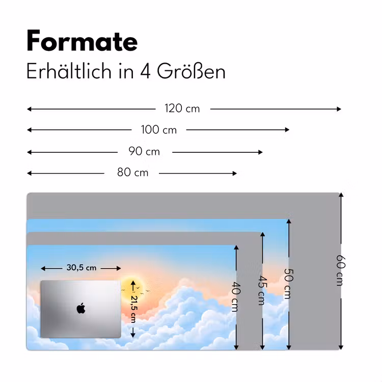 Zon - Vogels - Lucht - Natuur - Geel Muismat XXL klein -ysfeer5_duits