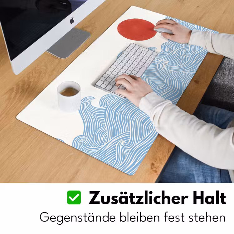 Zon - Golven - Oceaan - Abstract - Rood Muismat XXL klein -ysfeer3_duits