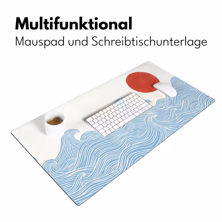 Zon - Golven - Oceaan - Abstract - Rood Muismat XXL klein -ysfeer4_duits