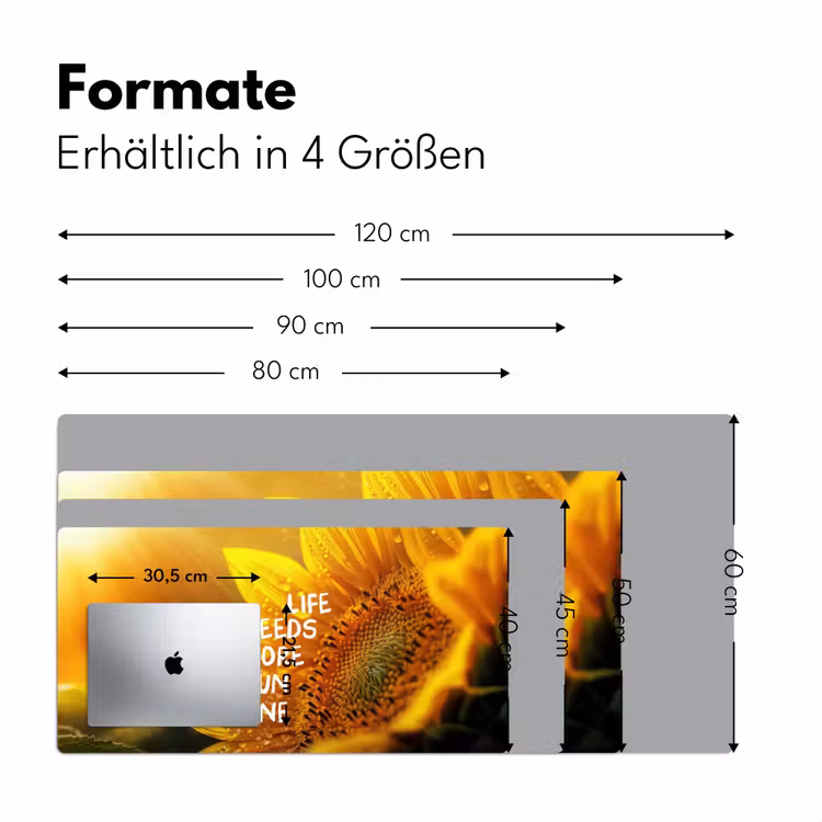 Zonnebloem - Close up - Geel - Quote Muismat XXL klein -ysfeer5_duits