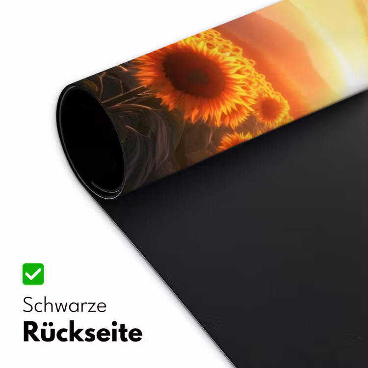 Zonnebloemen - Zonsondergang - Landschap Muismat XXL klein -ysfeer2_duits