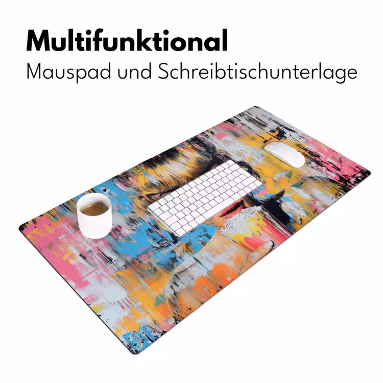Zonnebril - Vrouw - Kleurrijk - Verfspetters Muismat XXL klein -ysfeer4_duits