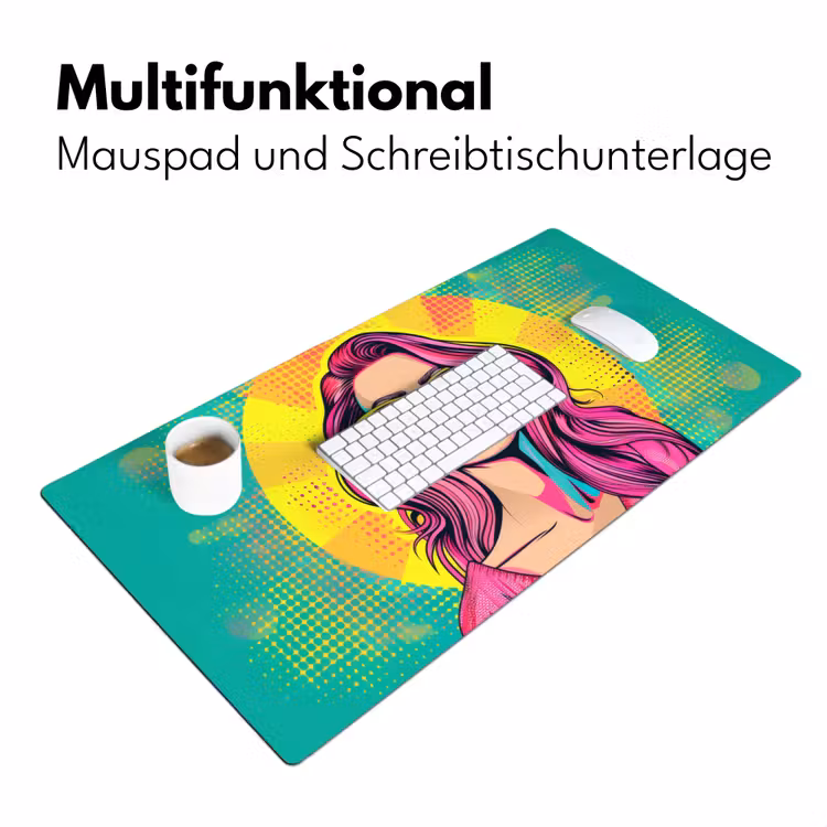 Zonnebril - Vrouw - Zonnig - Geel Muismat XXL klein -ysfeer4_duits