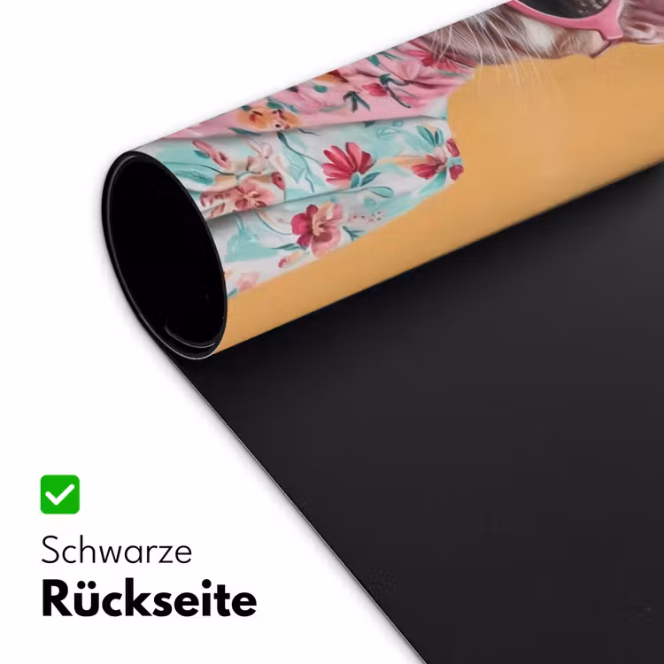 Zonnebril - Kat - Sjaal - Bloemen Muismat XXL klein -ysfeer2_duits