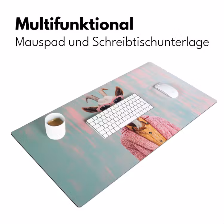 Zonnebril - Roze - Geit - Horen Muismat XXL klein -ysfeer4_duits