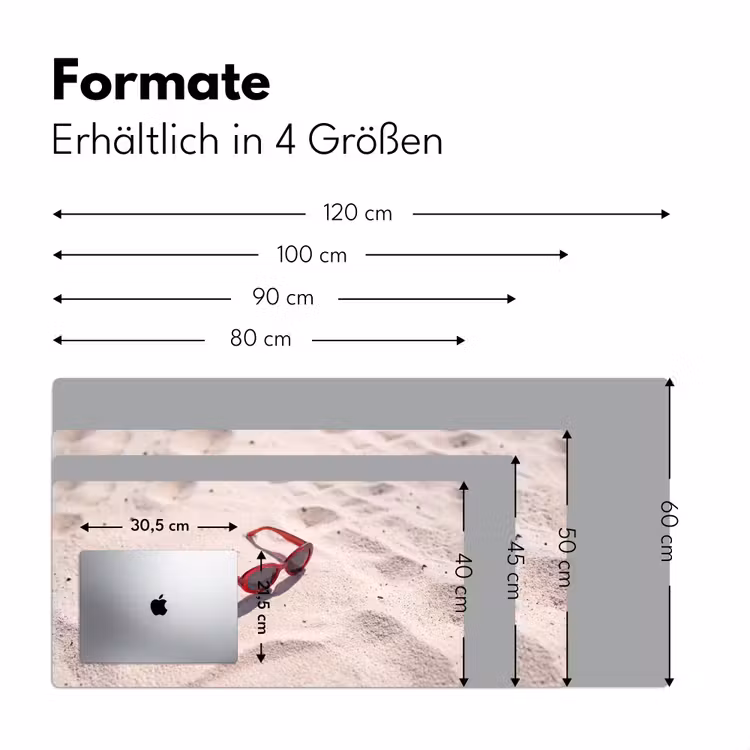 Schreibtischunterlage - Sonnenbrille – Strand – Urlaub – Rot — 5