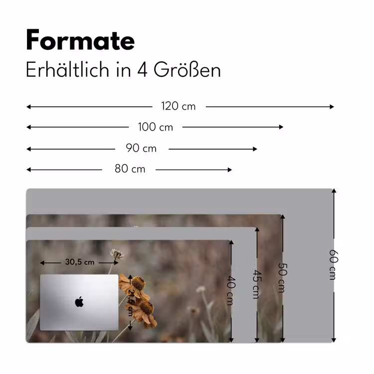 Zonnehoed - Droogbloemen - Geel - Warm Muismat XXL klein -ysfeer5_duits
