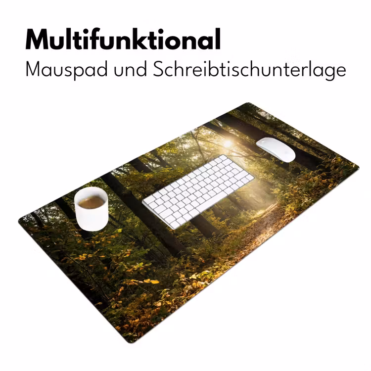 Zonlicht - Bospad - Bomen Muismat XXL klein -ysfeer4_duits