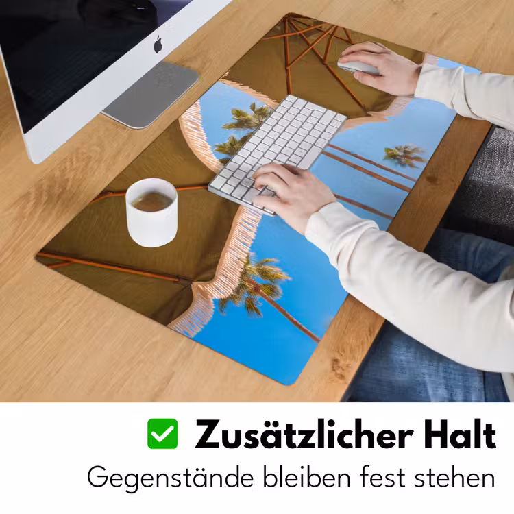 Parasol - Groen - Franjes - Zomer - Tropisch Muismat XXL klein -ysfeer3_duits