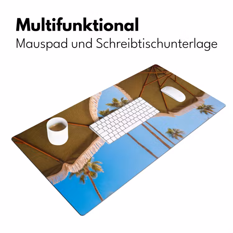 Parasol - Groen - Franjes - Zomer - Tropisch Muismat XXL klein -ysfeer4_duits