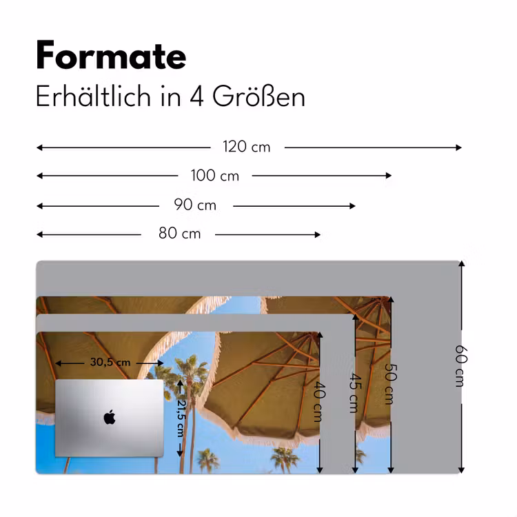 Parasol - Groen - Franjes - Zomer - Tropisch Muismat XXL klein -ysfeer5_duits