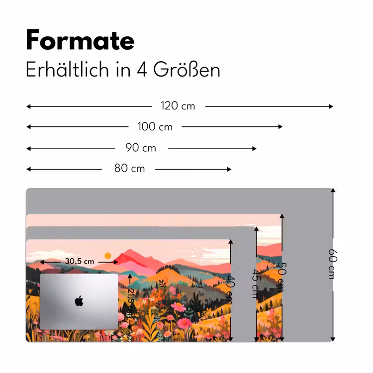 Zonsondergang - Bergvallei - Contrast Muismat XXL klein -ysfeer5_duits