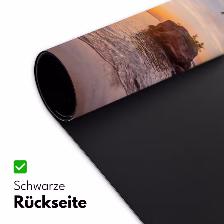 Zonsondergang - Kust - Water - Natuur - Oranje Muismat XXL klein -ysfeer2_duits