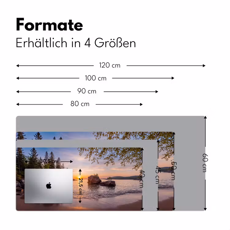 Zonsondergang - Kust - Water - Natuur - Oranje Muismat XXL klein -ysfeer5_duits