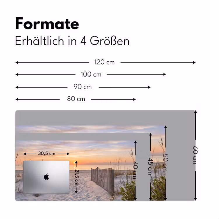 Zonsondergang - Strand - Zand Muismat XXL klein -ysfeer5_duits