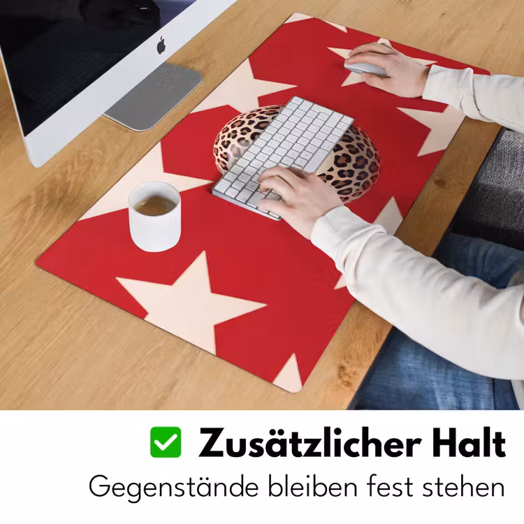 Schreibtischunterlage - Spiel – Tiermuster – Nummer 8 – Modern – Rot - Spel - Dierenprint - Nummer 8 - Modern - Rood Muismat XXL klein