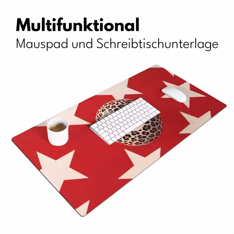 Schreibtischunterlage - Spiel – Tiermuster – Nummer 8 – Modern – Rot - Spel - Dierenprint - Nummer 8 - Modern - Rood Muismat XXL klein
