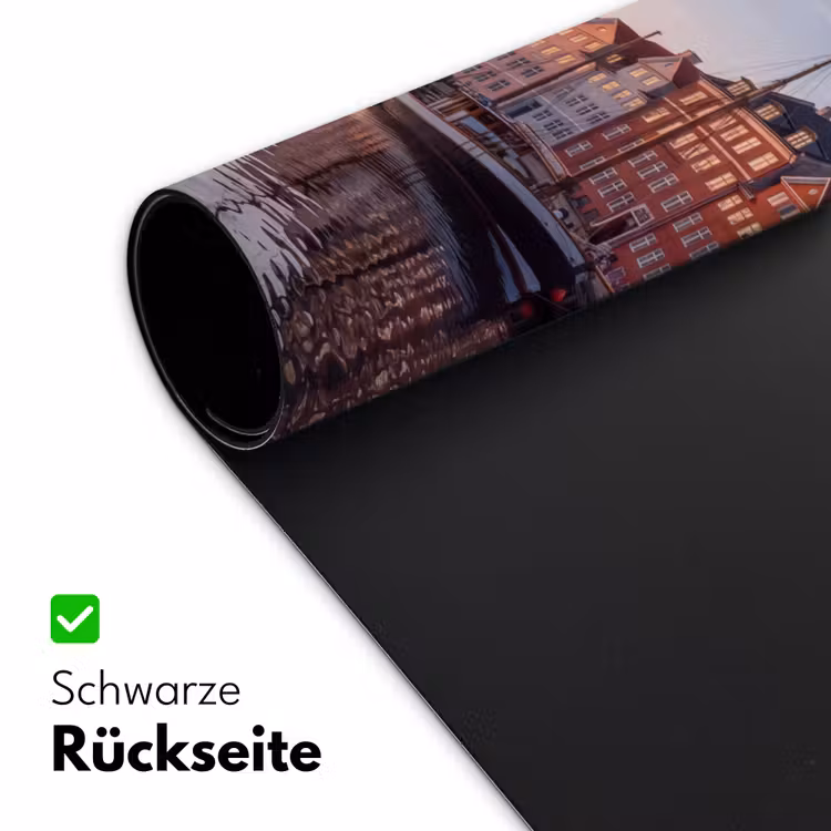 Stad - Gracht - Zonsondergang - Klassiek - Kleurrijk Muismat XXL klein -ysfeer2_duits