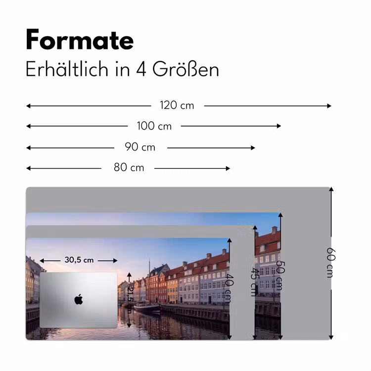 Stad - Gracht - Zonsondergang - Klassiek - Kleurrijk Muismat XXL klein -ysfeer5_duits