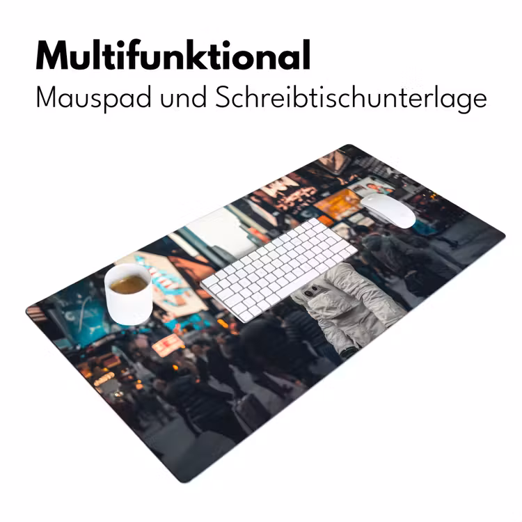 Stad - Mensen - Astronaut - Wit Muismat XXL klein -ysfeer4_duits