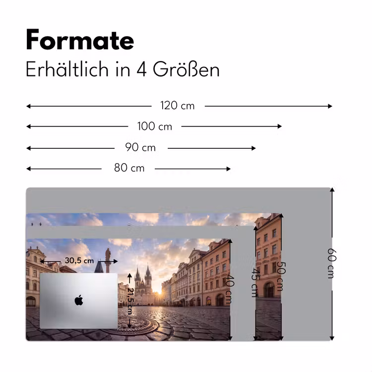 Stad - Praag - Ochtend - Architectuur - Goud Muismat XXL klein -ysfeer5_duits