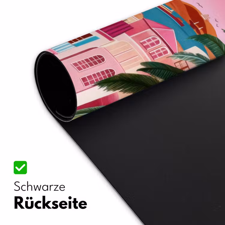 Stad - Roze - Palmbomen Muismat XXL klein -ysfeer2_duits