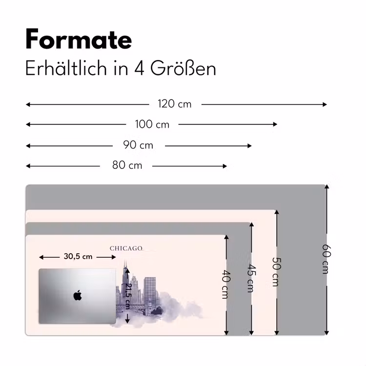 Schreibtischunterlage - Stadt – Skyline – Architektur – Strichzeichnung – Blau - Stad - Skyline - Architectuur - Lijntekening - Blauw Muismat XXL klein