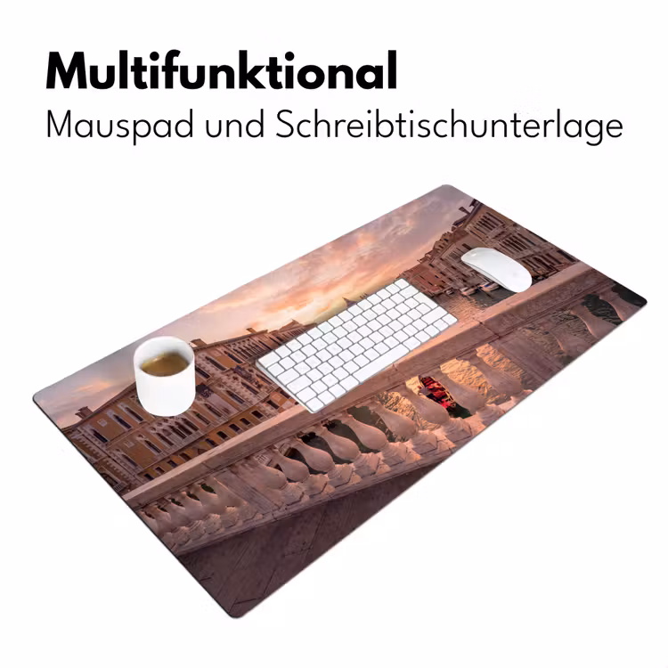 Stad - Venetië - Kanaal - Zonsopgang - Architectuur - Goud Muismat XXL klein -ysfeer4_duits