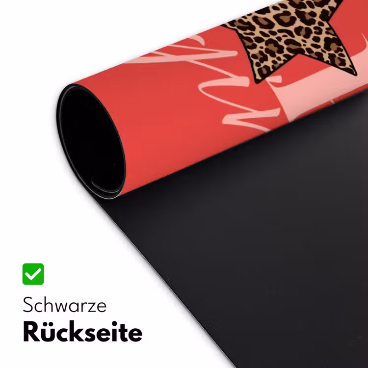 Star girl - Rood - Panter - Ster Muismat XXL klein -ysfeer2_duits