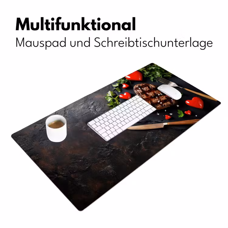 Steak - Hart - Bestek Muismat XXL klein -ysfeer4_duits