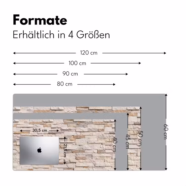 Steen - Muur - Textuur - Rustiek - Beige Muismat XXL klein -ysfeer5_duits