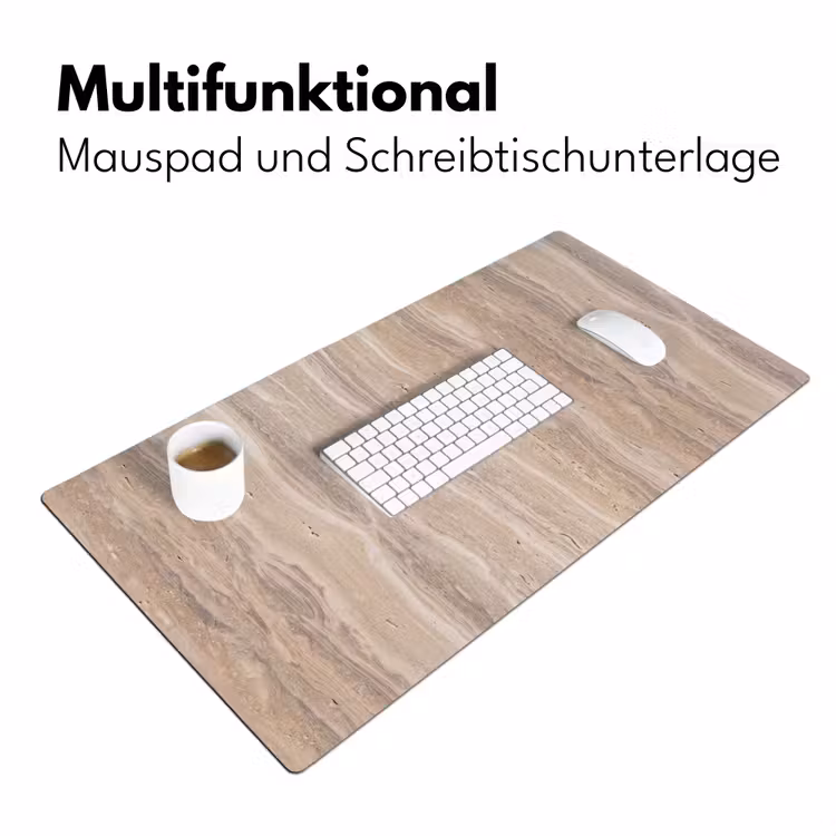 Steen - Patroon - Textuur - Natuurlijk - Beige Muismat XXL klein -ysfeer4_duits