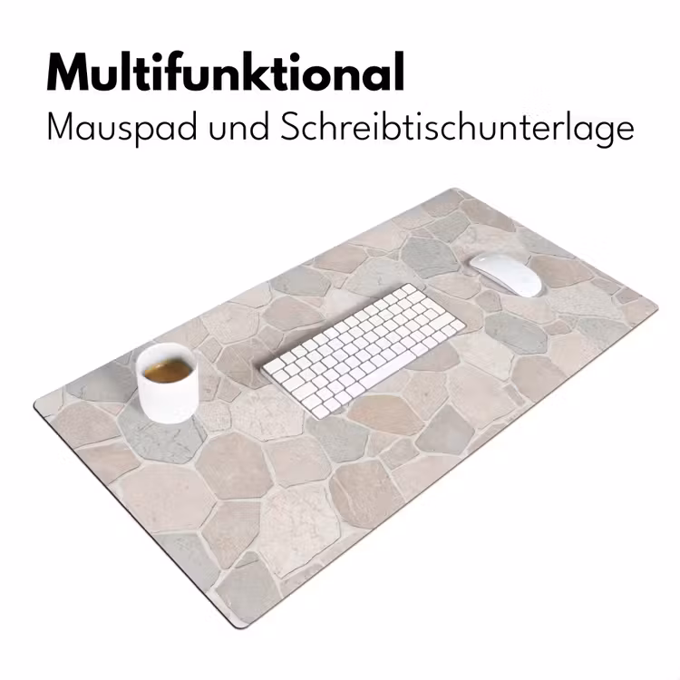 Steen - Patroon - Textuur - Beige Muismat XXL klein -ysfeer4_duits