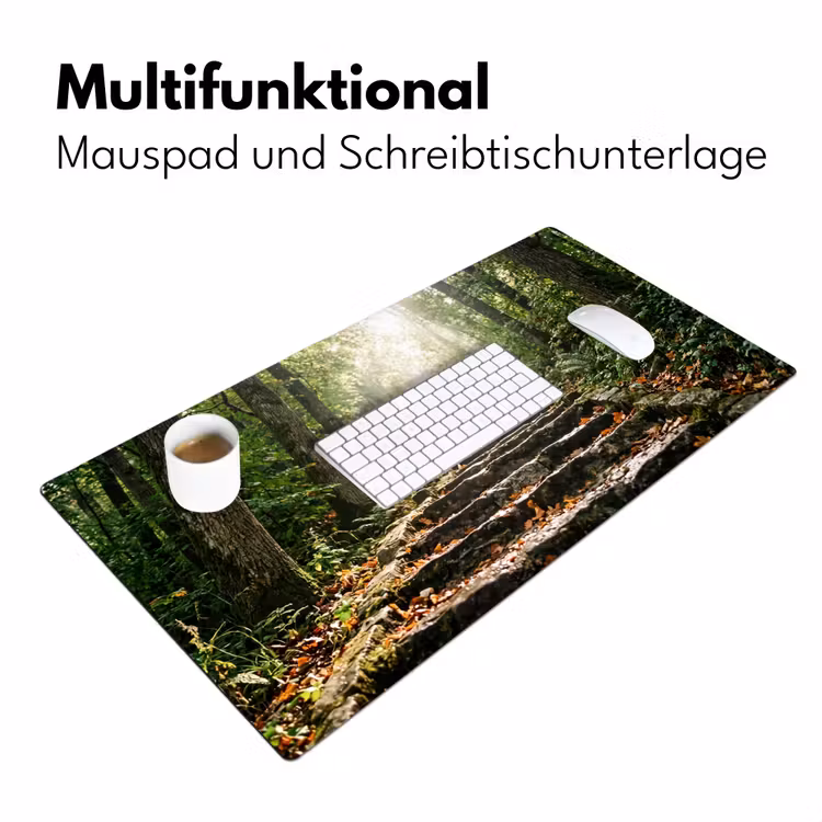 Stenen - Trap - Bos - Natuur Muismat XXL klein -ysfeer4_duits