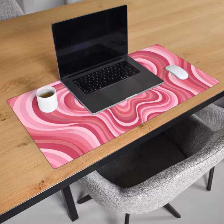 Schreibtischunterlage - Stern – Wellenförmig – Abstrakt – Rosa - Ster - Golvend - Abstract - Roze Muismat XXL klein