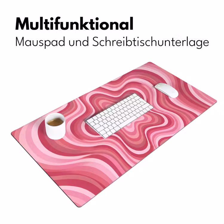 Schreibtischunterlage - Stern – Wellenförmig – Abstrakt – Rosa - Ster - Golvend - Abstract - Roze Muismat XXL klein