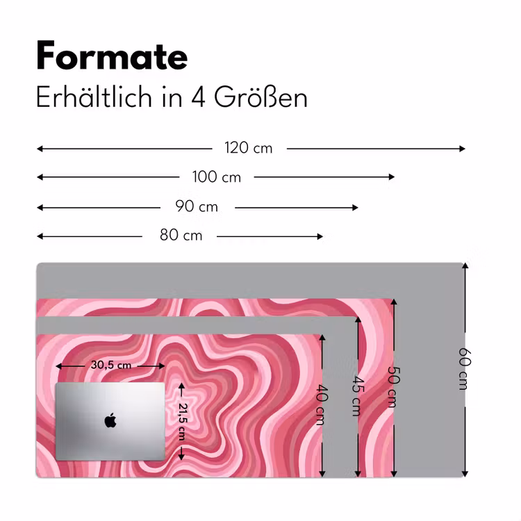 Schreibtischunterlage - Stern – Wellenförmig – Abstrakt – Rosa - Ster - Golvend - Abstract - Roze Muismat XXL klein