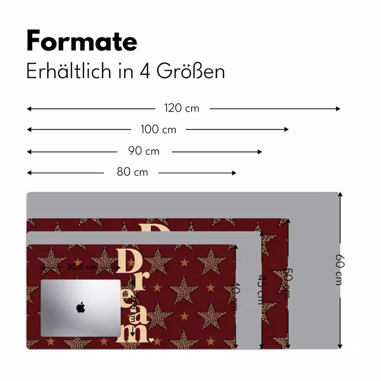 Sterren - Luipaardprint - Dream - Bordeaux Muismat XXL klein -ysfeer5_duits