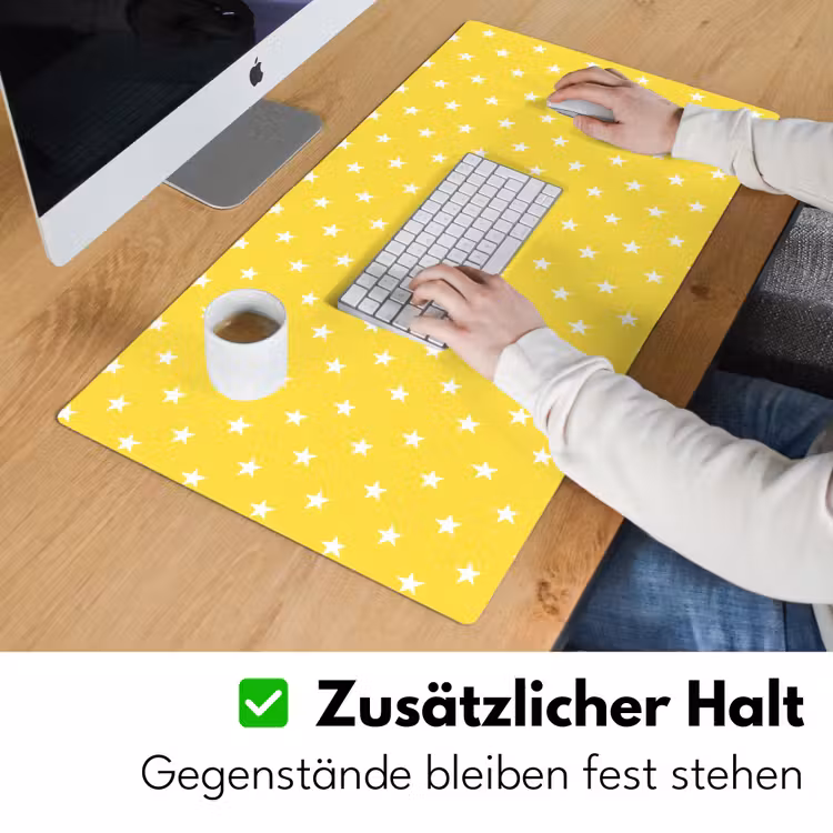 Sterren - Patroon - Minimalistisch - Geel Muismat XXL klein 681 -ysfeer3_duits